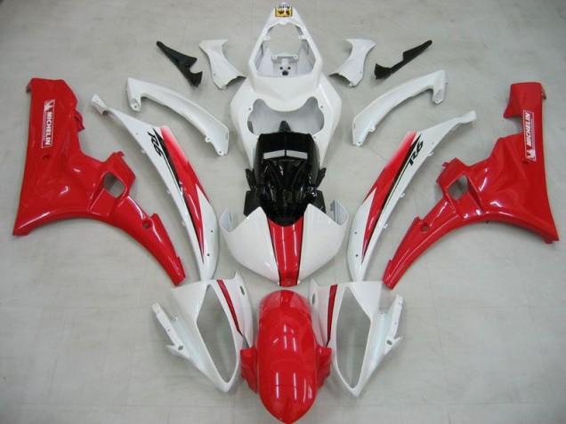 2006-2007 White Red Michelin Yamaha YZF R6 Motorcylce Fairings