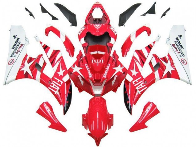 Abs 2006-2007 Red White Star Fiat Yamaha YZF R6 Motorbike Fairings