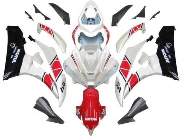 2006-2007 White Red Black Yamaha YZF R6 Bike Fairings