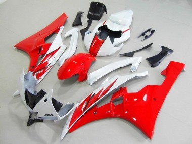 Abs 2006-2007 Red White Yamaha YZF R6 Motorcycle Fairings Kit
