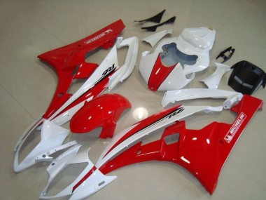 Abs 2006-2007 Red White Yamaha YZF R6 Motorcycle Fairing