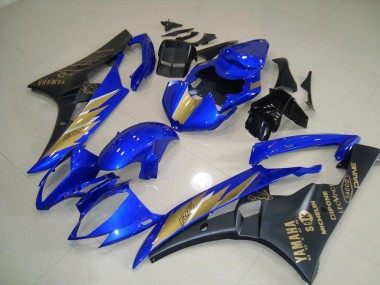 Abs 2006-2007 Black Blue with Gold Sticker Yamaha YZF R6 Motorcycle Fairing