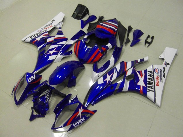 Abs 2006-2007 Red Blue Star Yamaha YZF R6 Bike Fairings