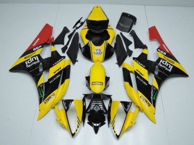 Abs 2006-2007 Yellow Black Monster Yamaha YZF R6 Motorcycle Bodywork