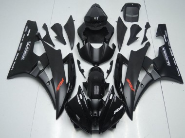 Abs 2006-2007 Matte Black and Glossy Black Yamaha YZF R6 Motorbike Fairing Kits