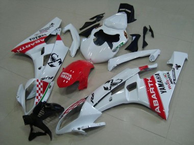 Abs 2006-2007 White Red Abarth Yamaha YZF R6 Motorcycle Fairings