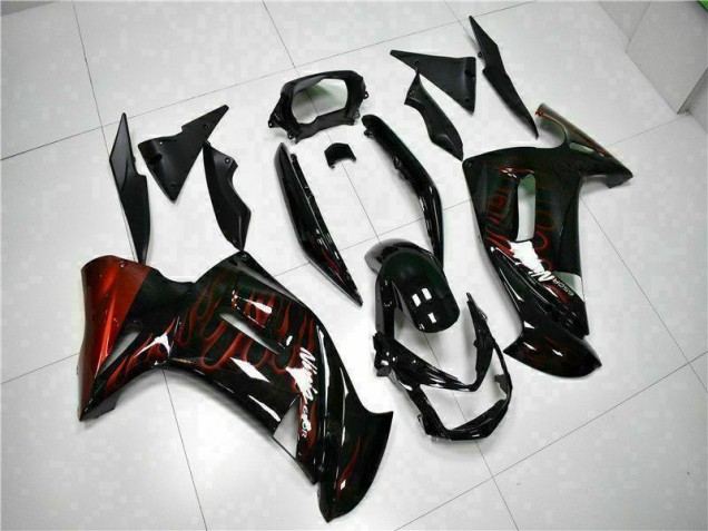 2006-2008 Red Flame Kawasaki EX650 Motorcycle Fairing