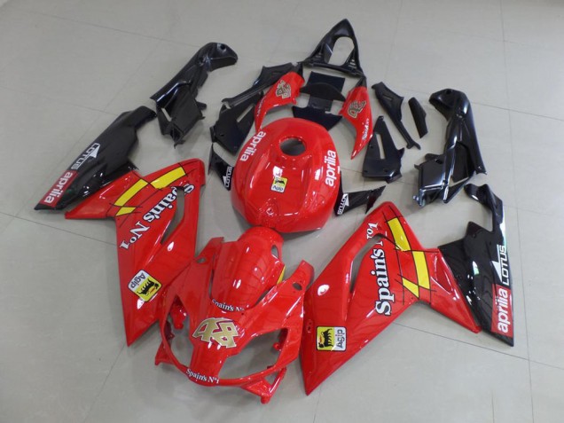 Abs 2006-2011 Red and Black Aprilia RS125 Motorcycle Fairing Kit