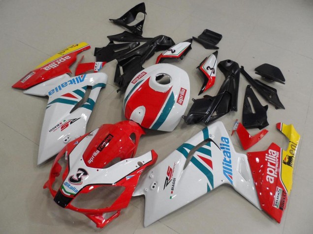 Abs 2006-2011 Red and Wihte Aprilia RS125 Bike Fairings