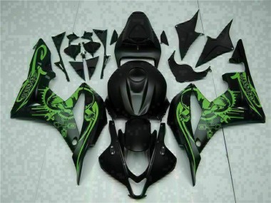 2007-2008 Black Green Honda CBR600RR Motorcycle Fairing Kits