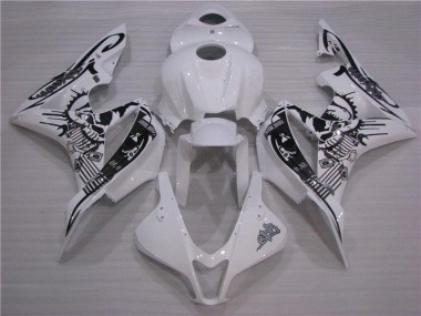 2007-2008 Black White Honda CBR600RR Replacement Motorcycle Fairings