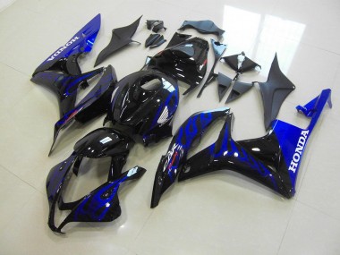 2007-2008 Black Blue Flame Honda CBR600RR Motorbike Fairings