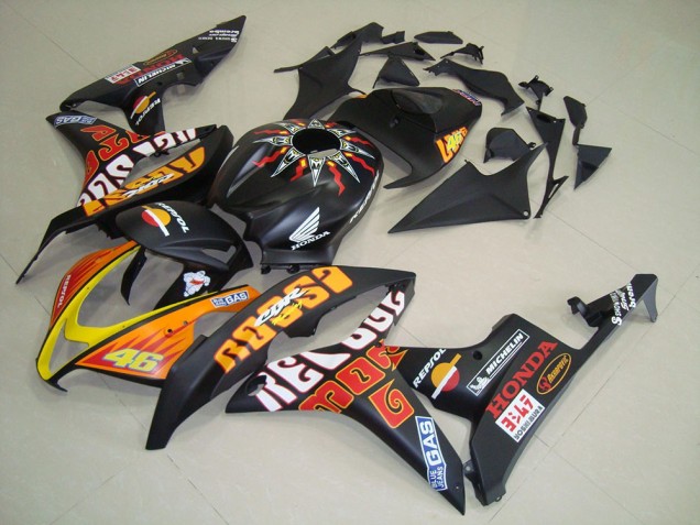 2007-2008 Matte Black Rossi Honda CBR600RR Motorcycle Fairing Kits