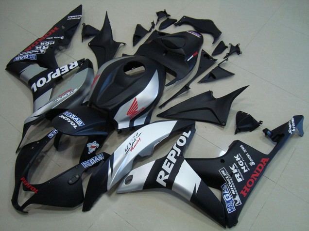 2007-2008 Matte Black Silver Repsol Honda CBR600RR Motor Bike Fairings