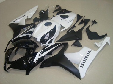 2007-2008 Matte Black White Honda CBR600RR Bike Fairing Kit