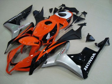 2007-2008 Orange Silver Black Honda CBR600RR Motorcyle Fairings