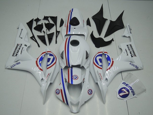 2007-2008 White Honda CBR600RR Motor Bike Fairings