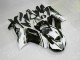 2007-2008 Black White Kawasaki ZX6R Bike Fairings