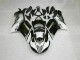 2007-2008 Black White Kawasaki ZX6R Bike Fairings