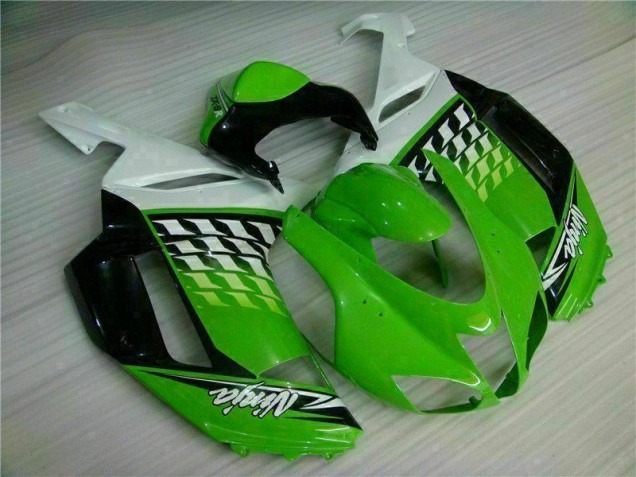 2007-2008 Green White Ninja Kawasaki ZX6R Motorbike Fairing