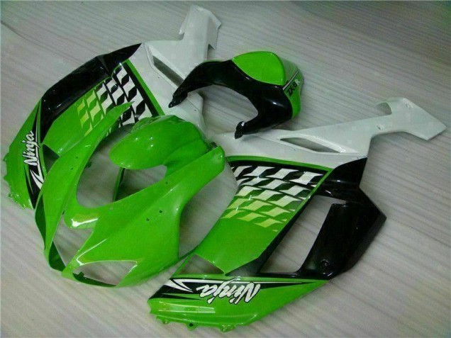 2007-2008 Green White Ninja Kawasaki ZX6R Motorbike Fairing