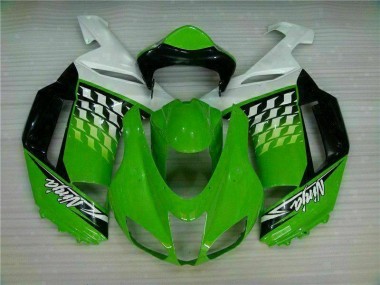 2007-2008 Green White Ninja Kawasaki ZX6R Motorbike Fairing