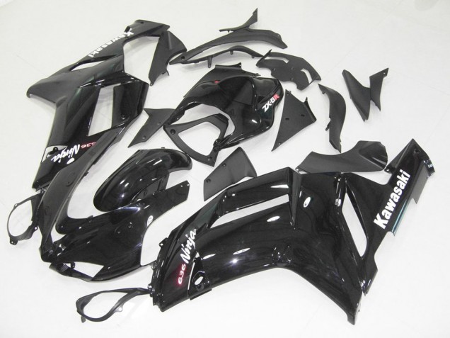 2007-2008 Glossy Black Kawasaki ZX6R Motorcycle Bodywork & Bodywork