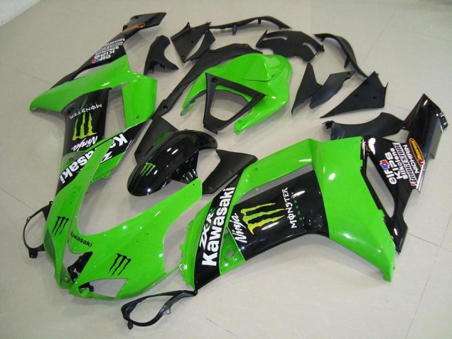 2007-2008 Monster Green Kawasaki ZX6R Motorcycle Replacement Fairings