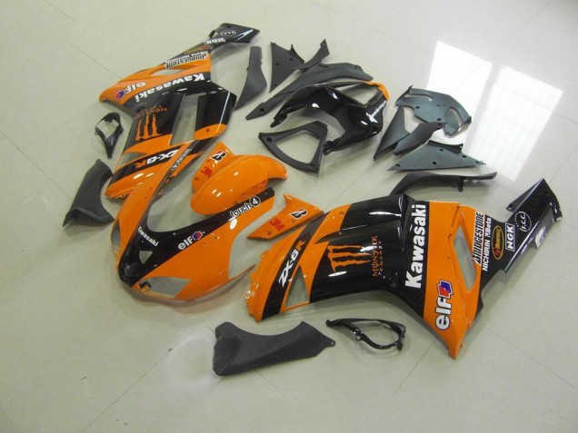 2007-2008 Orange Monster Kawasaki ZX6R Motor Fairings