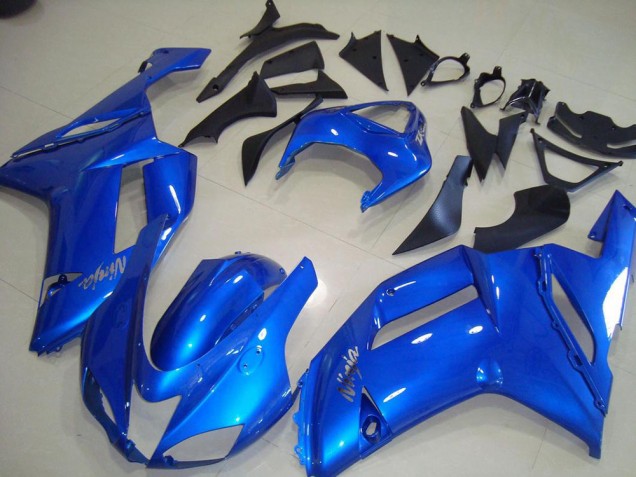 2007-2008 Blue Kawasaki ZX6R Motorcycle Fairings Kit