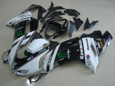 2007-2008 White Monster Kawasaki ZX6R Motorcycle Fairings