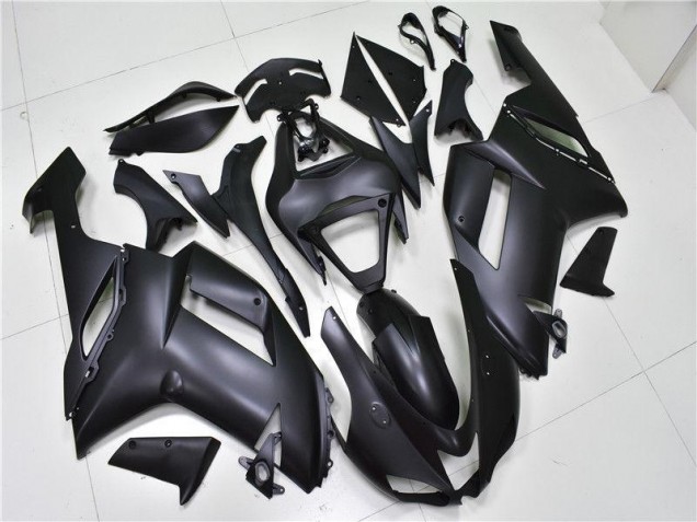 2007-2008 Matte Black Kawasaki ZX6R Bike Fairing Kit