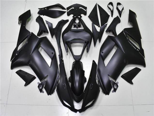 2007-2008 Matte Black Kawasaki ZX6R Bike Fairing Kit