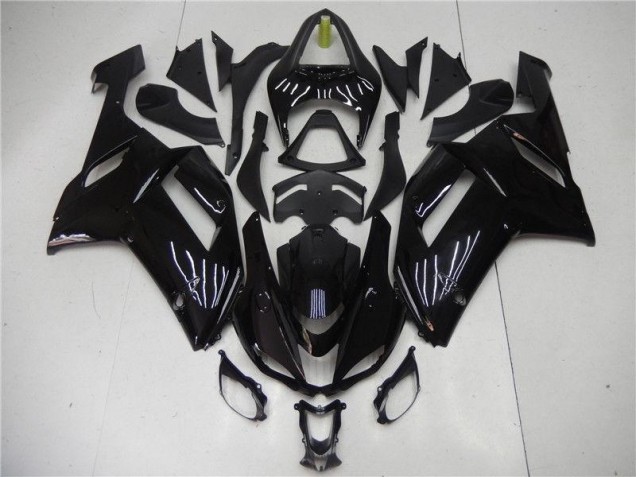 2007-2008 Glossy Black Kawasaki ZX6R Motorcycle Bodywork