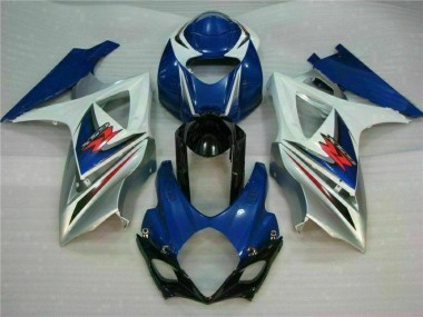 2007-2008 Blue White Suzuki GSXR 1000 K7 Bike Fairings