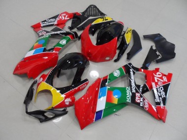 2007-2008 Red and Green Suzuki GSXR 1000 K7 Motorcycle Fairings Kits