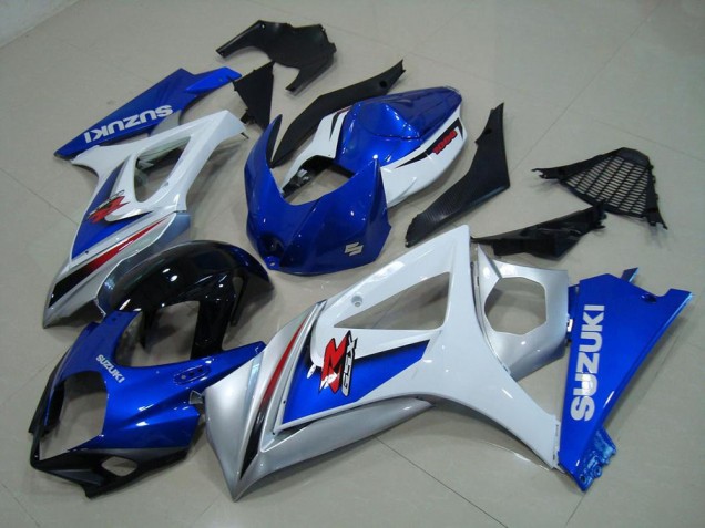 2007-2008 White Blue Suzuki GSXR 1000 K7 Motor Fairings