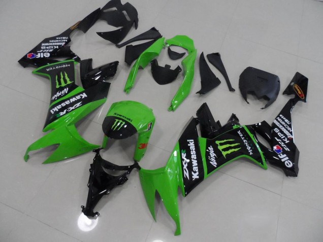 Abs 2008-2010 Green and Black Monster Kawasaki ZX10R Motorbike Fairing