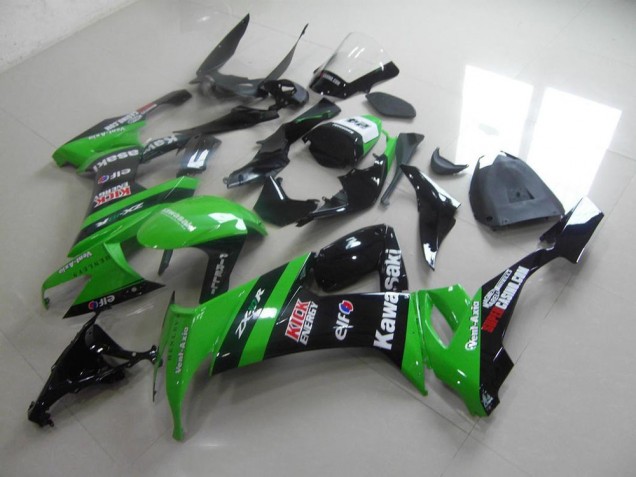 Abs 2008-2010 Green Black Kick Kawasaki ZX10R Replacement Motorcycle Fairings