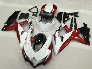 Abs 2008-2010 White Red Black Suzuki GSXR 600/750 Motor Fairings