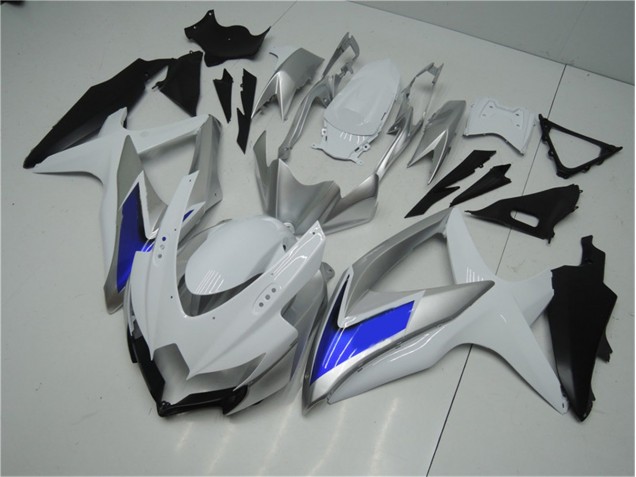 2008-2010 White Silver Blue Suzuki GSXR 600/750 Motorcycle Fairings Kit