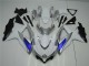 2008-2010 White Silver Blue Suzuki GSXR 600/750 Motorcycle Fairings Kit