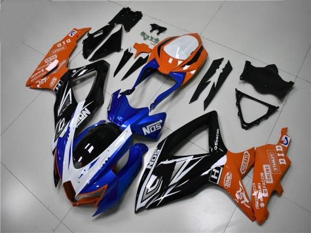 2008-2010 Blue Orange Suzuki GSXR 600/750 Motorcycle Fairings Kit