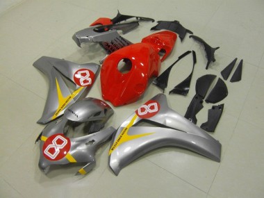 2008-2011 Silver Red 8 Honda CBR1000RR Motorbike Fairings