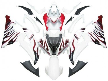 Abs 2008-2016 White Red Flame R6 Yamaha YZF R6 Motorbike Fairing