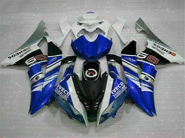 Abs 2008-2016 White Blue Yamaha YZF R6 Moto Fairings