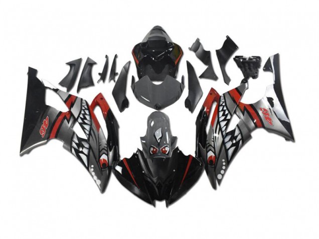 2008-2016 Grey Red Shark Yamaha YZF R6 Motorbike Fairing