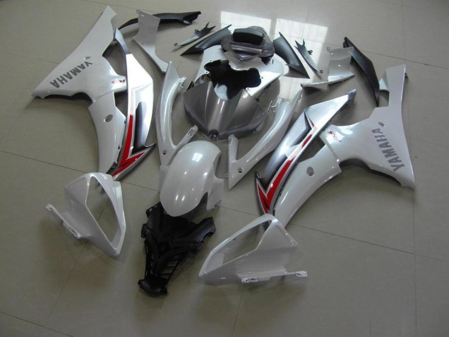 Abs 2008-2016 Pearl White Silver Yamaha YZF R6 Moto Fairings