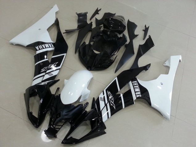 2008-2016 White and Black Yamaha YZF R6 Motorcycle Fairings