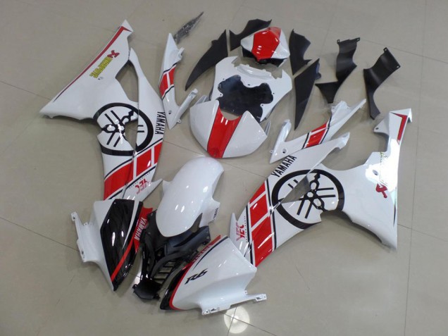 Abs 2008-2016 White with Big Yamaha Logo Yamaha YZF R6 Motorcycle Replacement Fairings